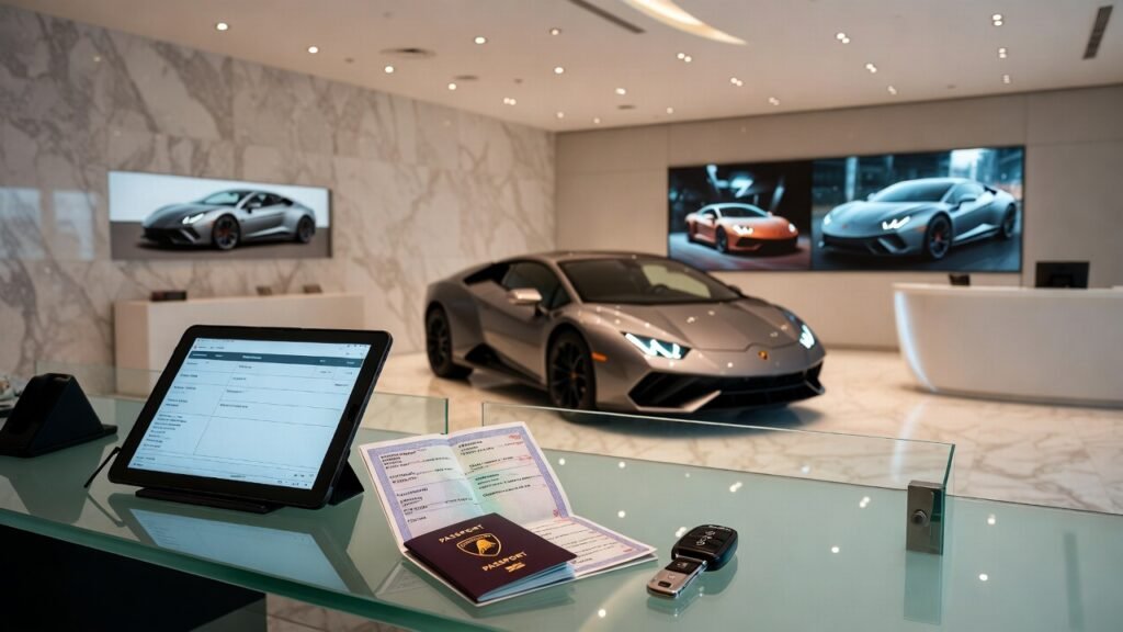 Passport verification required for Lamborghini rental requirements in Dubai 2026 under UAE rental rules
