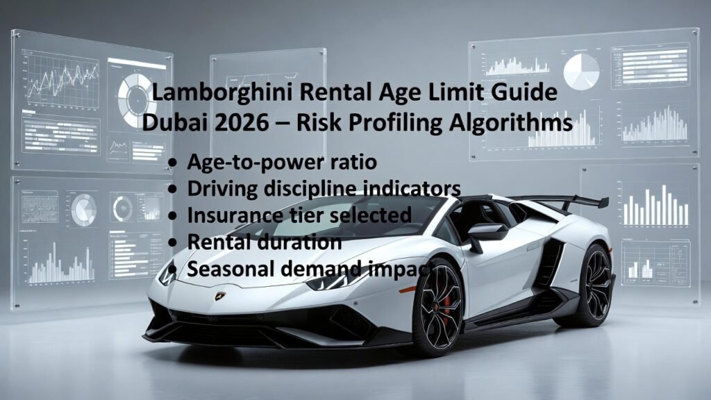 Lamborghini rental age limit guide Dubai 2026 explaining algorithmic risk profiling factors