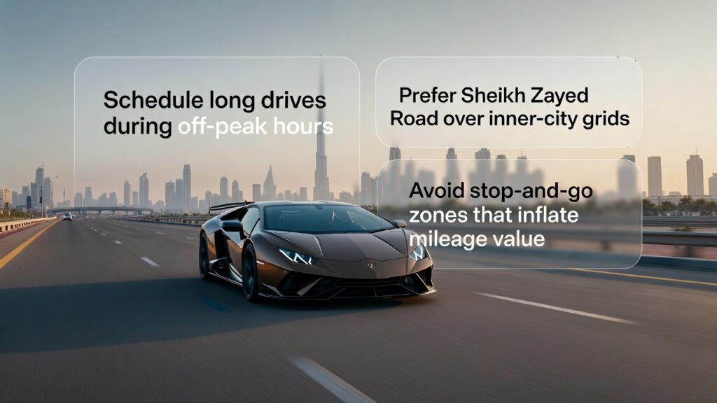 For 24-hour Lamborghini rentals in Dubai, effective mileage planning can significantly improve driving value while staying within rental limits. Understanding how traffic patterns and route selection impact mileage allows renters to enjoy longer, smoother drives without unnecessary distance loss.

These tips help maximize driving experience while respecting rental and insurance policies.