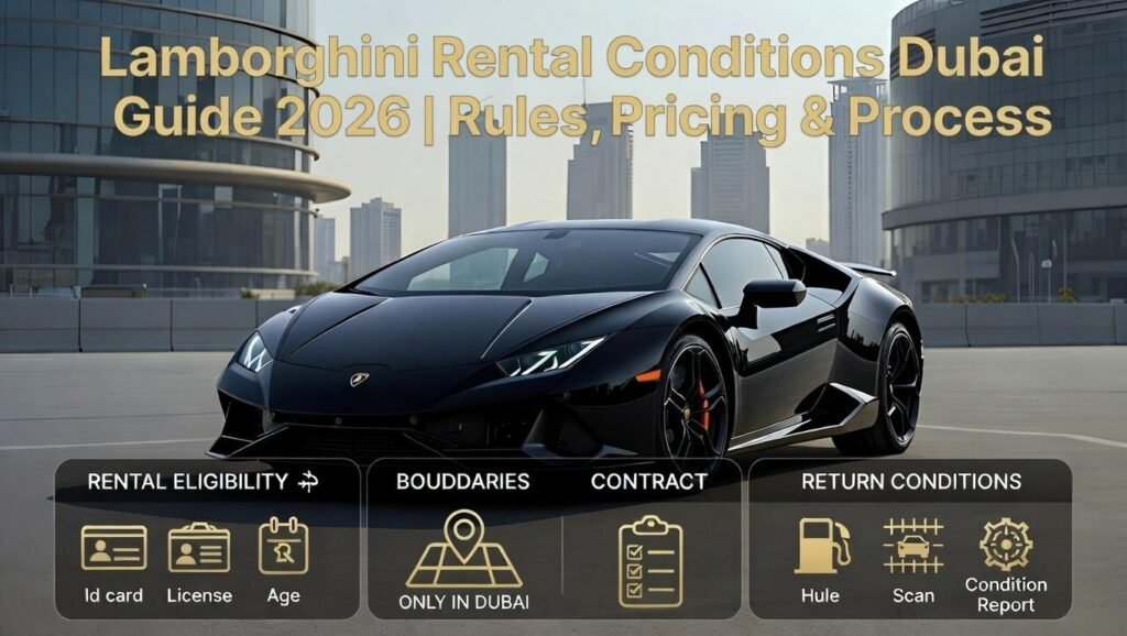 Lamborghini rental conditions Dubai explained with eligibility rules, usage boundaries, and contract compliance for luxury rentals in 2026