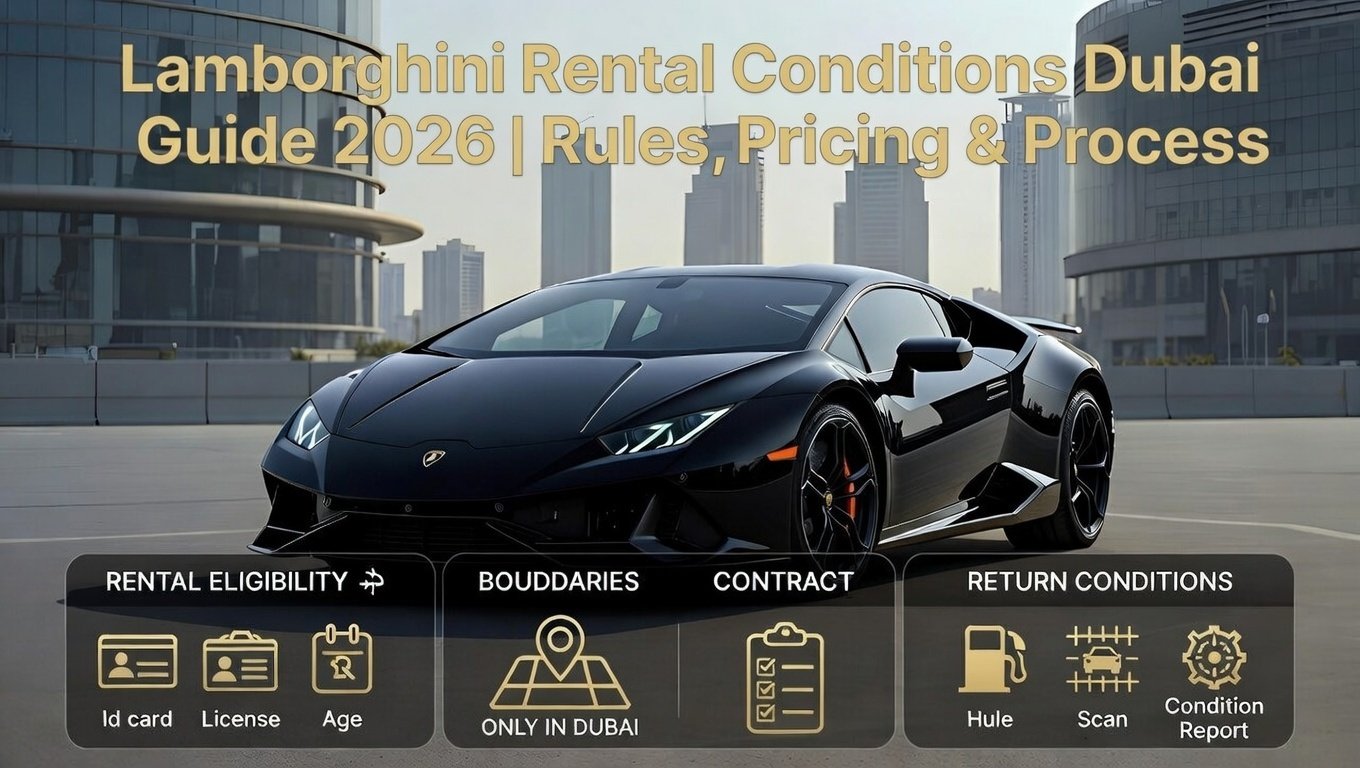 Lamborghini rental conditions Dubai explained with eligibility rules, usage boundaries, and contract compliance for luxury rentals in 2026